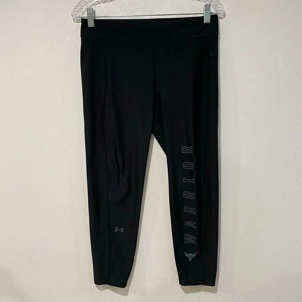Under Armour Project Rock HeatGear Leggings Black Youth Large “Warrior”